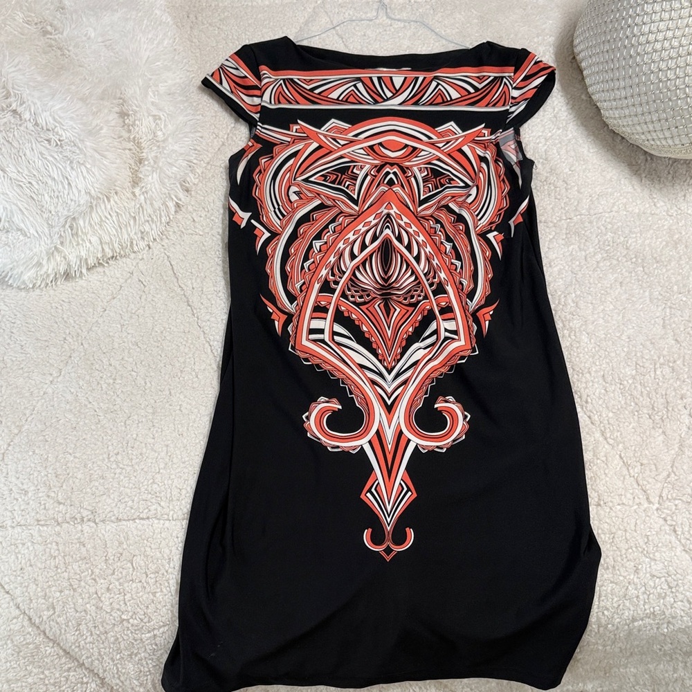 Aa Studio Black and pink Patterned Dress